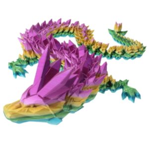 AXICIR 3D Printed Dragon 24inch Beautiful Flexible Crystal Dragon Figurine Decor Easter Basket Stuffers (Dragon)