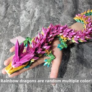 AXICIR 3D Printed Dragon 24inch Beautiful Flexible Crystal Dragon Figurine Decor Easter Basket Stuffers (Dragon)