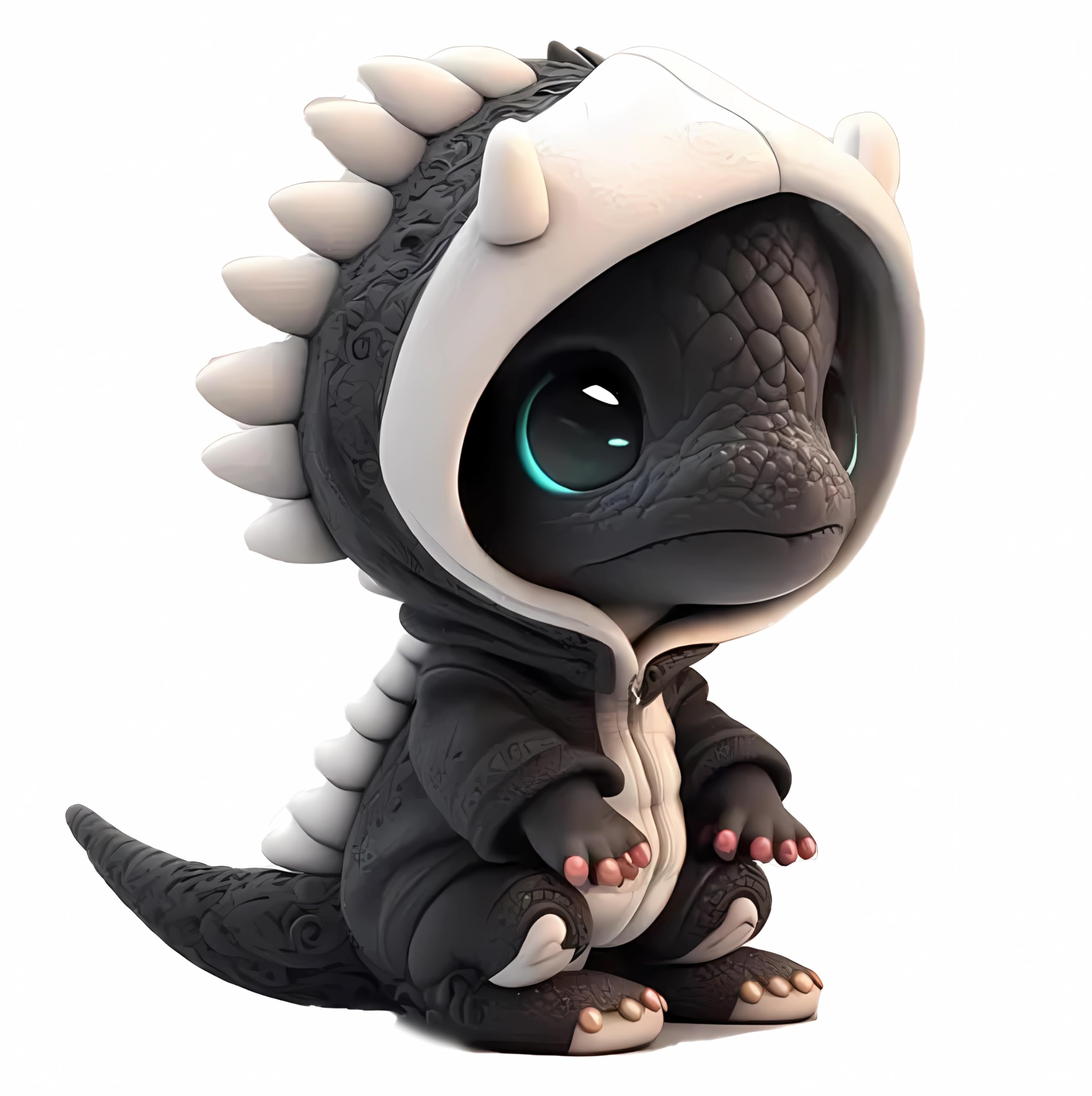 DABONGKEER Cartoon Cool Dragon Figurines Statues - Cute Baby Dragon Ornament - Resin Mini Home Desk Office Garden Decor - Funny Gift for Friends, Relative (C)