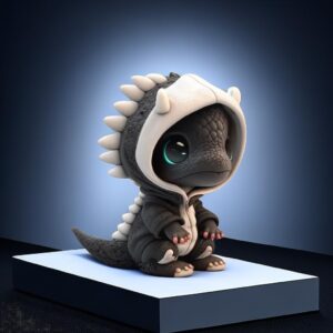 DABONGKEER Cartoon Cool Dragon Figurines Statues - Cute Baby Dragon Ornament - Resin Mini Home Desk Office Garden Decor - Funny Gift for Friends, Relative (C)