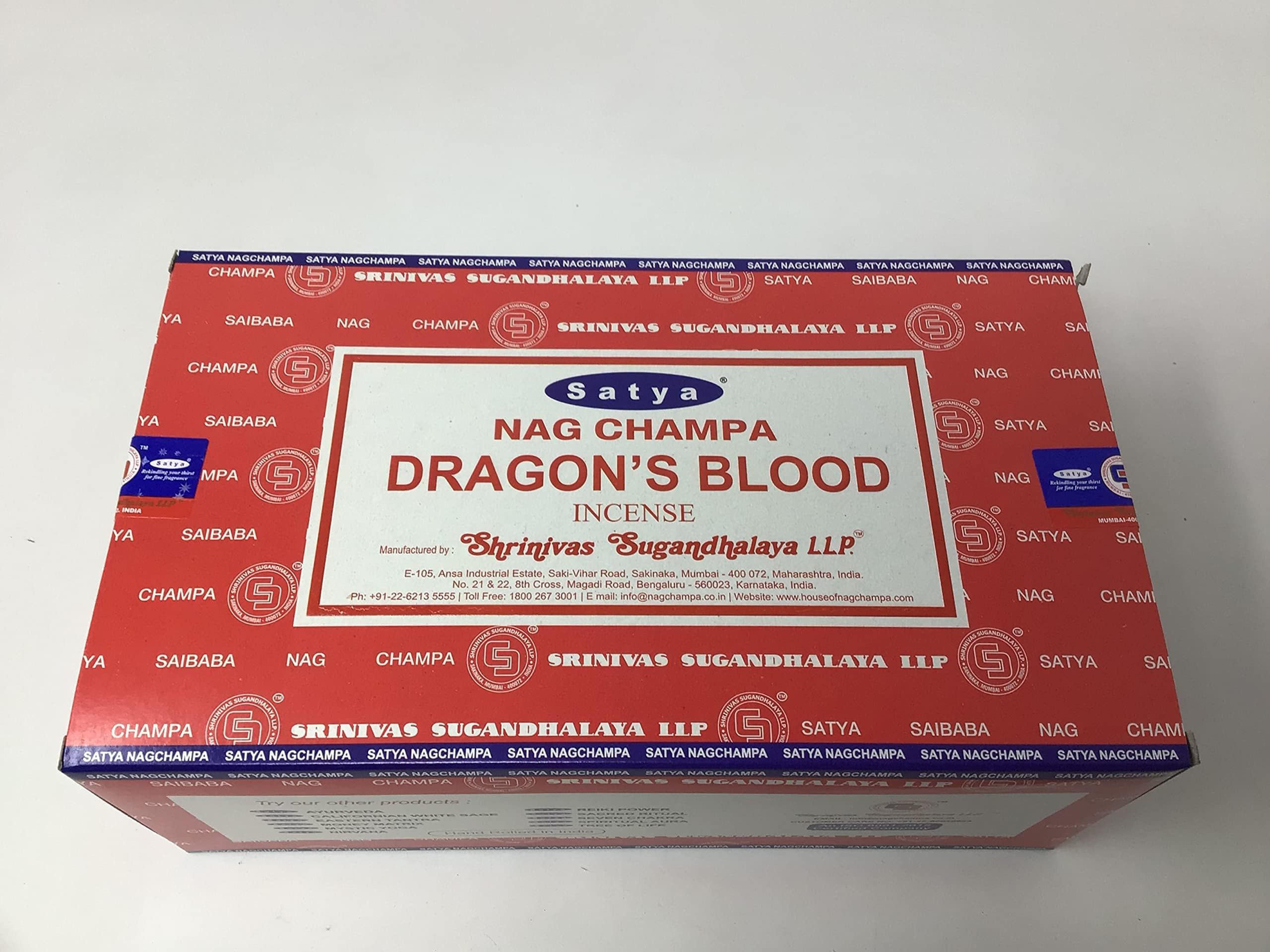 Satya Dragon's Blood Incense Sticks 180 Grams Box