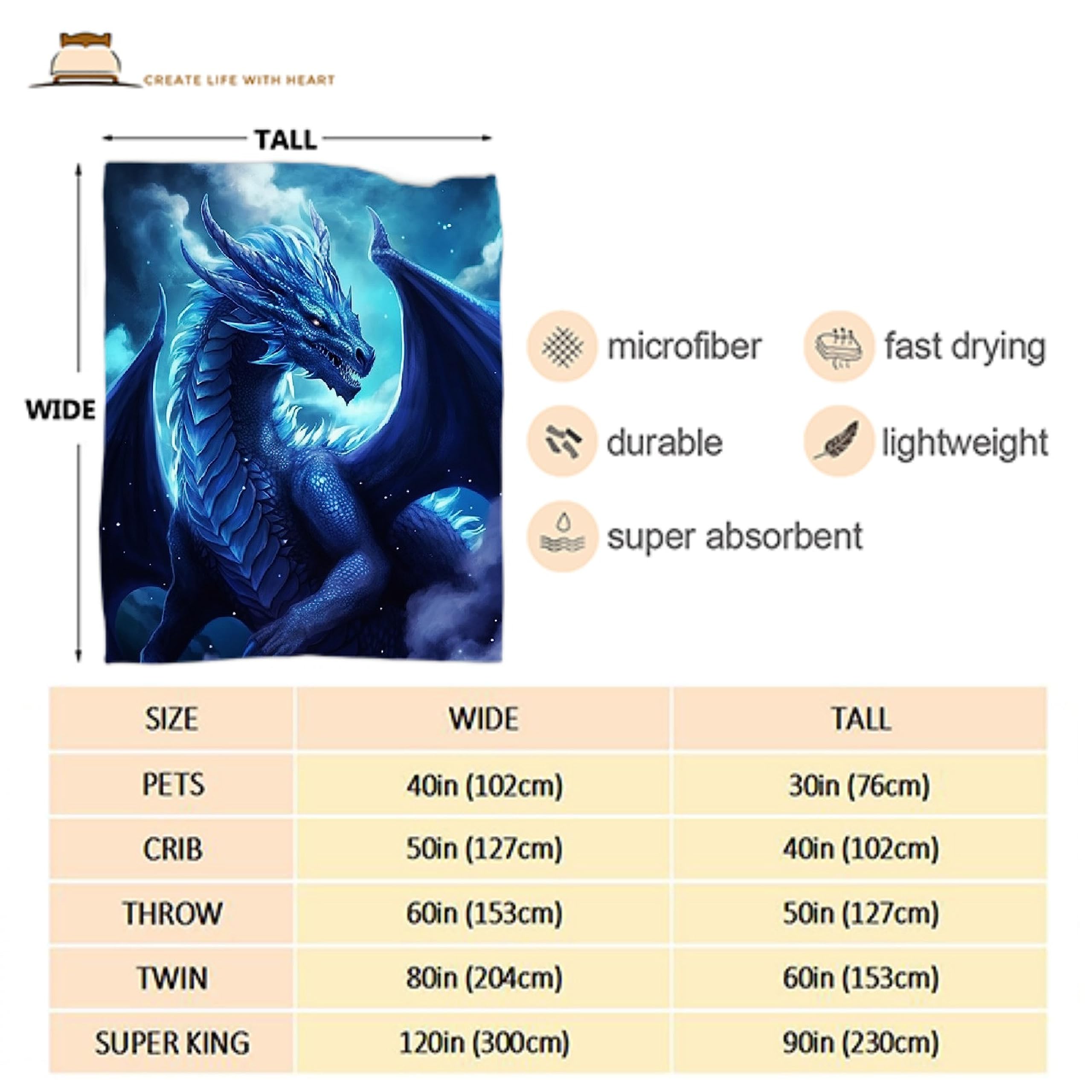 Blue Dragon Throw Blanket Dragon Blanket Gifts for Dragon Lovers Soft Flannel Blanket Gifts for Boys Girls Woman Man Blue Dragon Blanket for Living Room Sofa Decor 40"x50"for Kids/Children