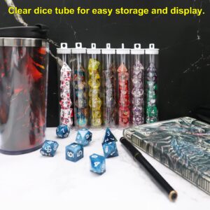 Haxtec Mystery DND Dice Set Random Style 7PC Polyhederal Dice Set with Dice Display Case Dungeons and Dragons Dice Blind Box DND Gifts