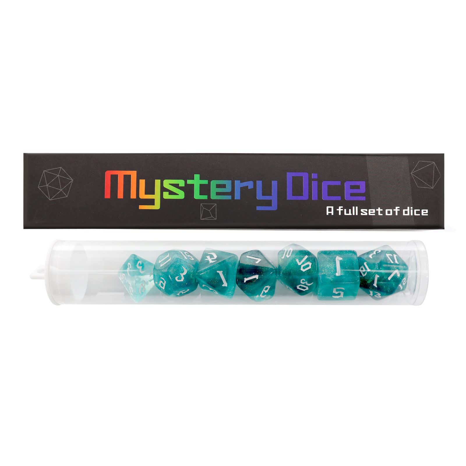 Haxtec Mystery DND Dice Set Random Style 7PC Polyhederal Dice Set with Dice Display Case Dungeons and Dragons Dice Blind Box DND Gifts