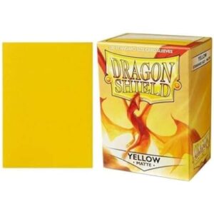 dragon shield standard size sleeves – matte yellow 100ct - card sleeves are smooth & tough - compatible with pokemon, yugioh, & magic the gathering card sleeves – mtg, tcg, ocg