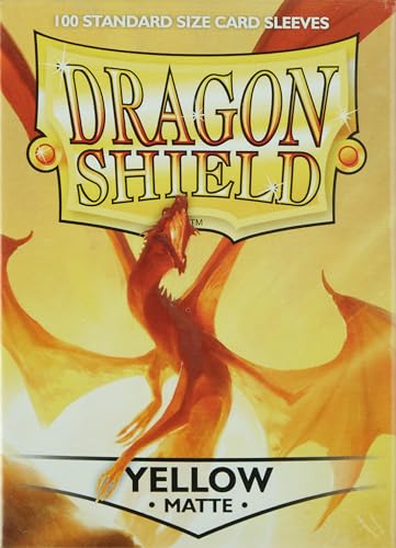 Dragon Shield Standard Size Sleeves – Matte Yellow 100CT - Card Sleeves are Smooth & Tough - Compatible with Pokemon, Yugioh, & Magic The Gathering Card Sleeves – MTG, TCG, OCG