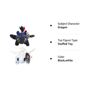 Yamadura How to Train Your Dragon Toothless Light & Night Fury Soft Toy Features 10inch Plush Deluxe Plush Dragon for Children 2 Pack