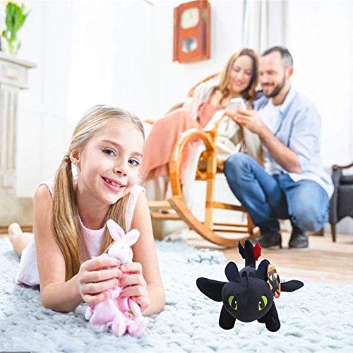 Yamadura How to Train Your Dragon Toothless Light & Night Fury Soft Toy Features 10inch Plush Deluxe Plush Dragon for Children 2 Pack