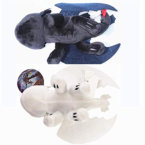 Yamadura How to Train Your Dragon Toothless Light & Night Fury Soft Toy Features 10inch Plush Deluxe Plush Dragon for Children 2 Pack