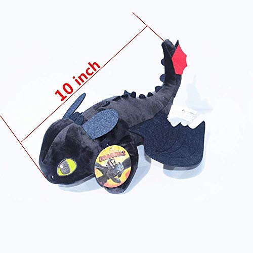 Yamadura How to Train Your Dragon Toothless Light & Night Fury Soft Toy Features 10inch Plush Deluxe Plush Dragon for Children 2 Pack