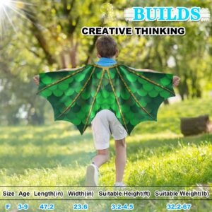 iROLEWIN Dragon-Wings-Costume for Kids and Dinosaur Mask-Girls Boys Halloween Dino Dress Up Cape Birthday Party Favors Gifts
