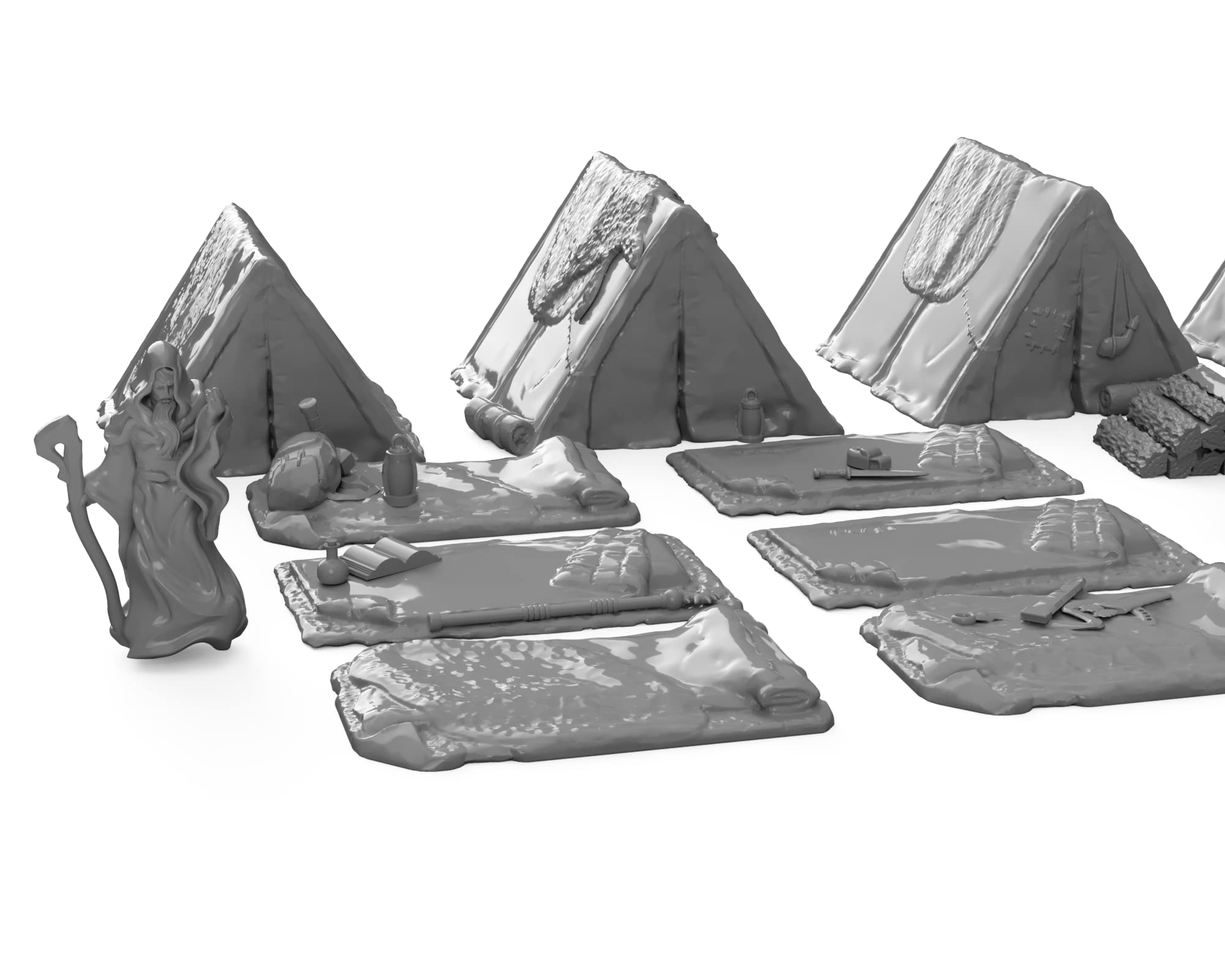 Adventure Camp Set DND Terrain 28mm for Dungeons and Dragons Terrain, D&D, Pathfinder, Warhammer 40k, RPG, Miniatures, Tabletop, D and D, Dungeons and Dragons Gifts