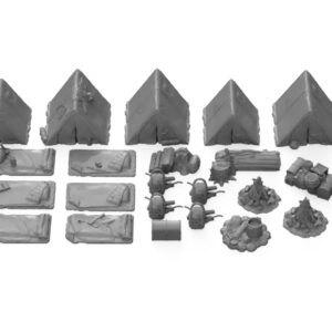 Adventure Camp Set DND Terrain 28mm for Dungeons and Dragons Terrain, D&D, Pathfinder, Warhammer 40k, RPG, Miniatures, Tabletop, D and D, Dungeons and Dragons Gifts