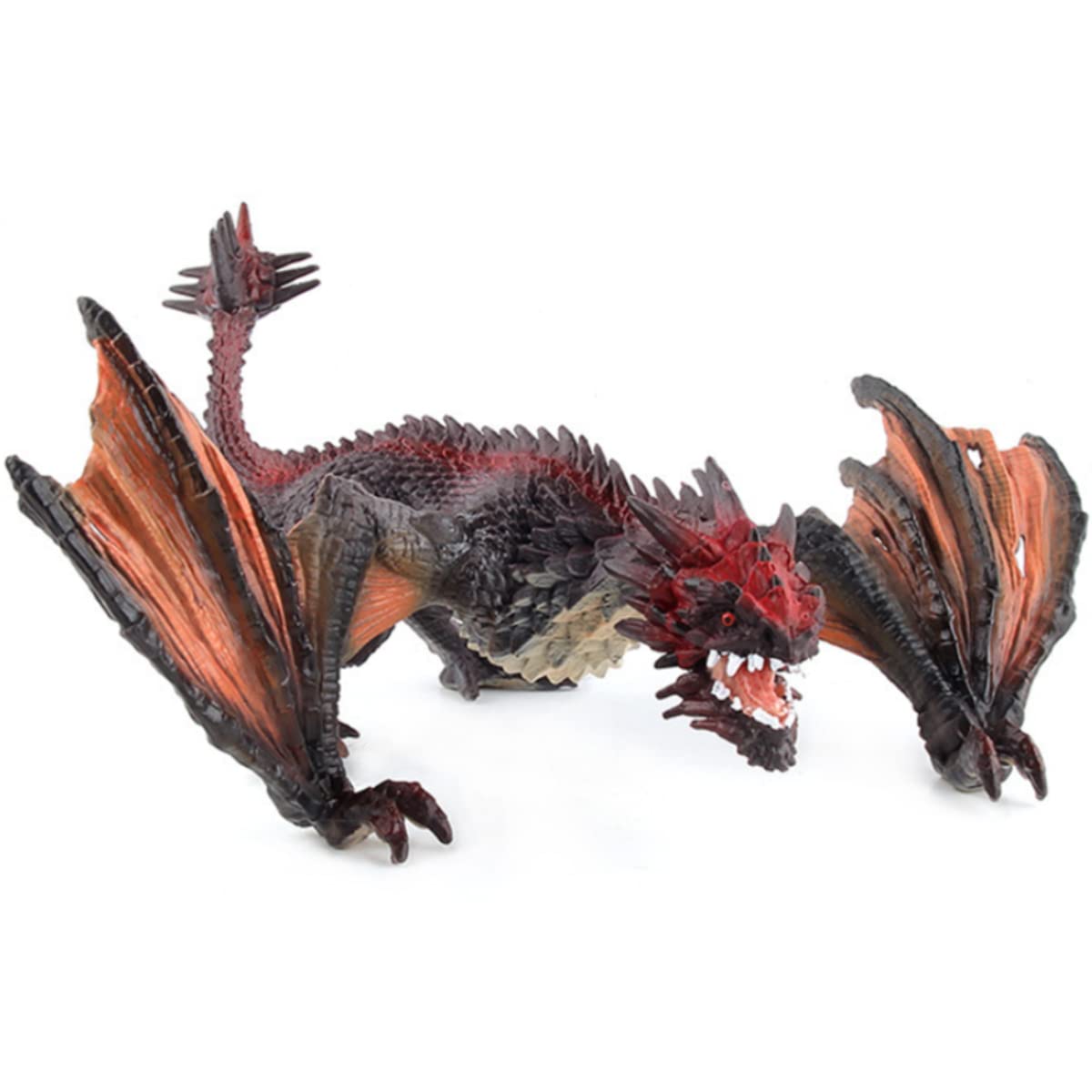 8" Dragon Toy Figure, Realistic Plastic Ancient Mythological Fire Creature Model Decoration Collector Figurine for Kids, Adults