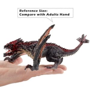 8" Dragon Toy Figure, Realistic Plastic Ancient Mythological Fire Creature Model Decoration Collector Figurine for Kids, Adults