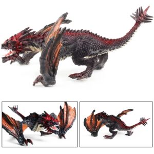 8" Dragon Toy Figure, Realistic Plastic Ancient Mythological Fire Creature Model Decoration Collector Figurine for Kids, Adults