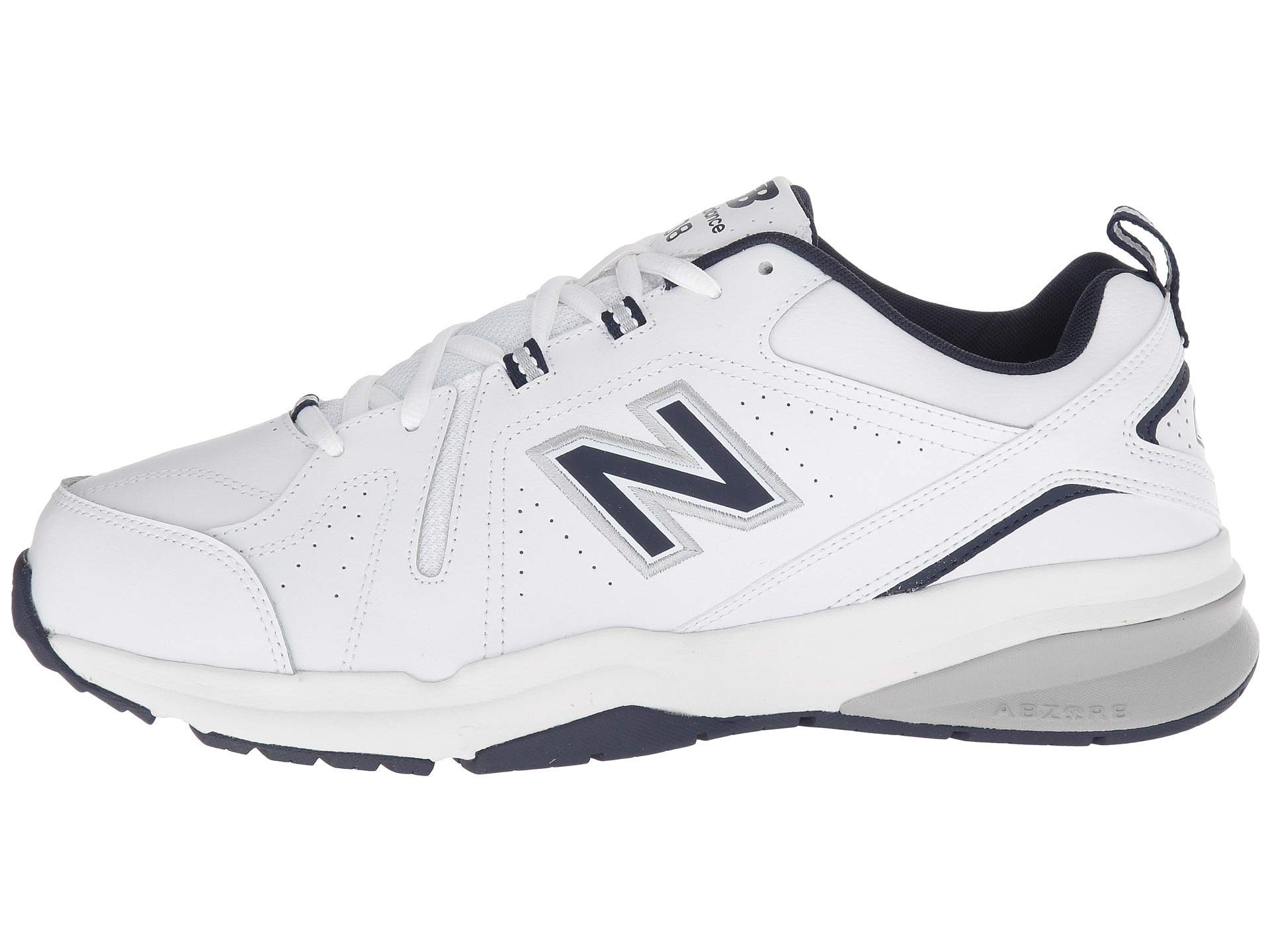 New Balance Men's 608 V5 Casual Comfort Cross Trainer, White/Navy, 11 X-Wide