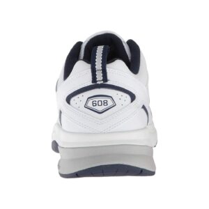 New Balance Men's 608 V5 Casual Comfort Cross Trainer, White/Navy, 11 X-Wide