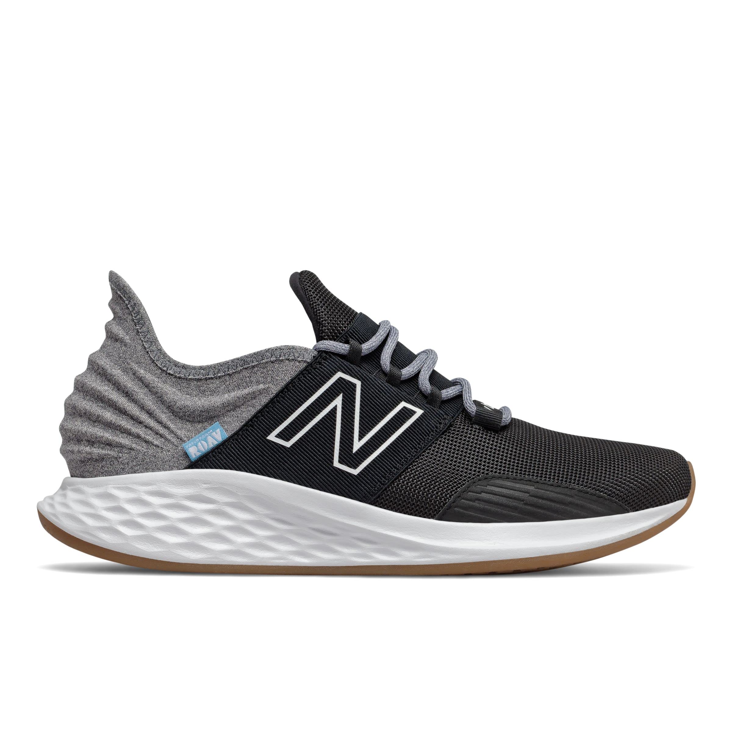 New Balance Men's Fresh Foam Roav V1 Sneaker, Black/Light Aluminum, 12