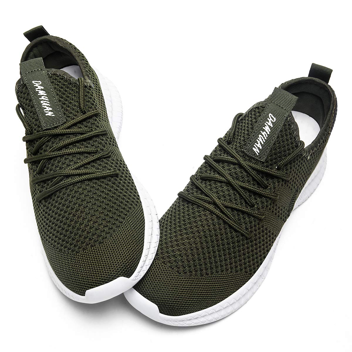 FUJEAK Men Running Shoes Men Casual Breathable Walking Shoes Sport Athletic Sneakers Gym Tennis Slip On Comfortable Lightweight Shoes A Green