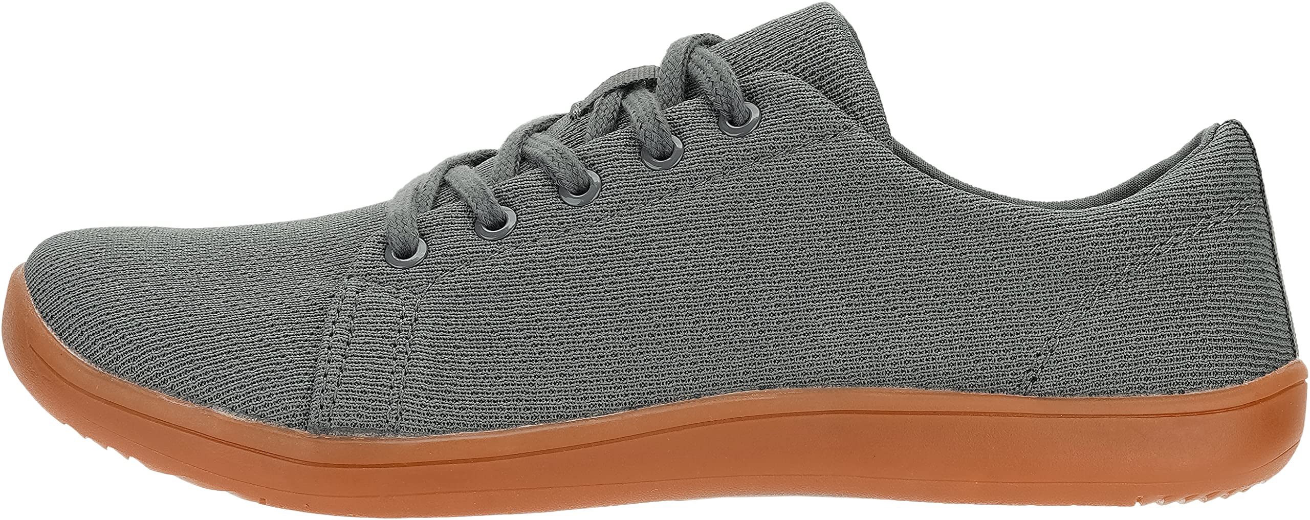 WHITIN Men's Fashion Barefoot Knit Minimalist Sneakers Wide Width fit Zero Drop Sole Size 10.5-11 Minimus Casual Outdoor Shoes Walking Grey Gum 44