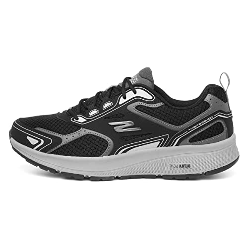 Skechers mens Gorun Consistent - Athletic Workout Running Walking Shoe With Air Cooled Foam Sneaker, Black/Grey, 12 X-Wide US
