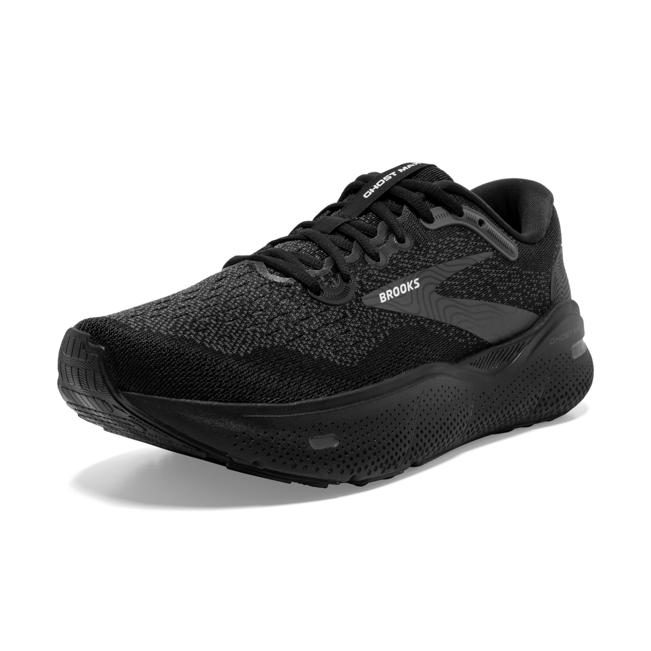 Brooks Men’s Ghost Max Cushion Neutral Running & Walking Shoe - Black/Black/Ebony - 12 X-Wide