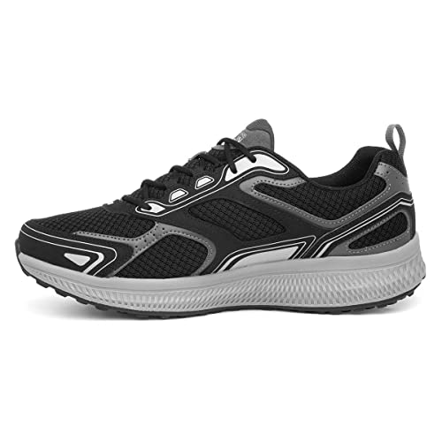 Skechers mens Gorun Consistent - Athletic Workout Running Walking Shoe With Air Cooled Foam Sneaker, Black/Grey, 12 X-Wide US