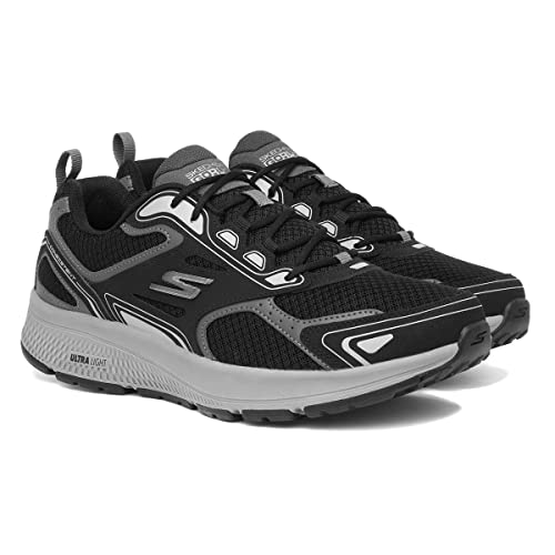 Skechers mens Gorun Consistent - Athletic Workout Running Walking Shoe With Air Cooled Foam Sneaker, Black/Grey, 12 X-Wide US