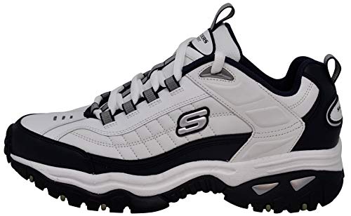 Skechers Men's Energy Afterburn Lace-Up Sneaker, White/Navy, 11