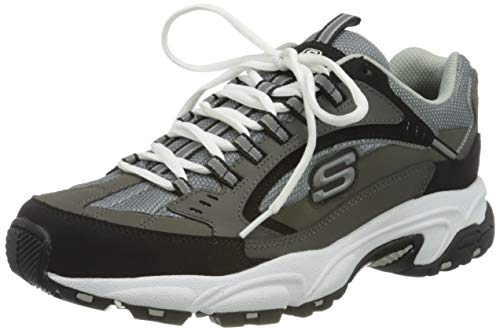 Skechers mens Stamina Nuovo fashion sneakers, Charcoal/Black, 10 Wide US