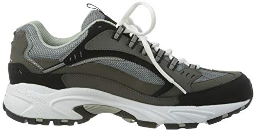Skechers mens Stamina Nuovo fashion sneakers, Charcoal/Black, 10 Wide US