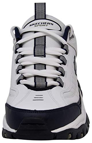 Skechers Men's Energy Afterburn Lace-Up Sneaker, White/Navy, 11