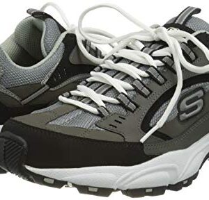 Skechers mens Stamina Nuovo fashion sneakers, Charcoal/Black, 10 Wide US