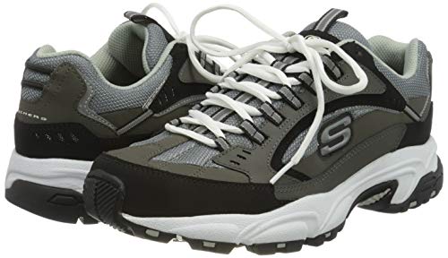 Skechers mens Stamina Nuovo fashion sneakers, Charcoal/Black, 10 Wide US