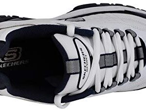 Skechers Men's Energy Afterburn Lace-Up Sneaker, White/Navy, 11