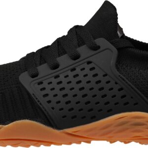 WHITIN Men's Trail Running Shoes Minimalist Barefoot 5 Five Fingers Wide Width Toe Box Size 11 Training Gym Workout Fitness Low Zero Drop Sneakers Treadmill Free Athletic Ultra for Male Black Gum 44
