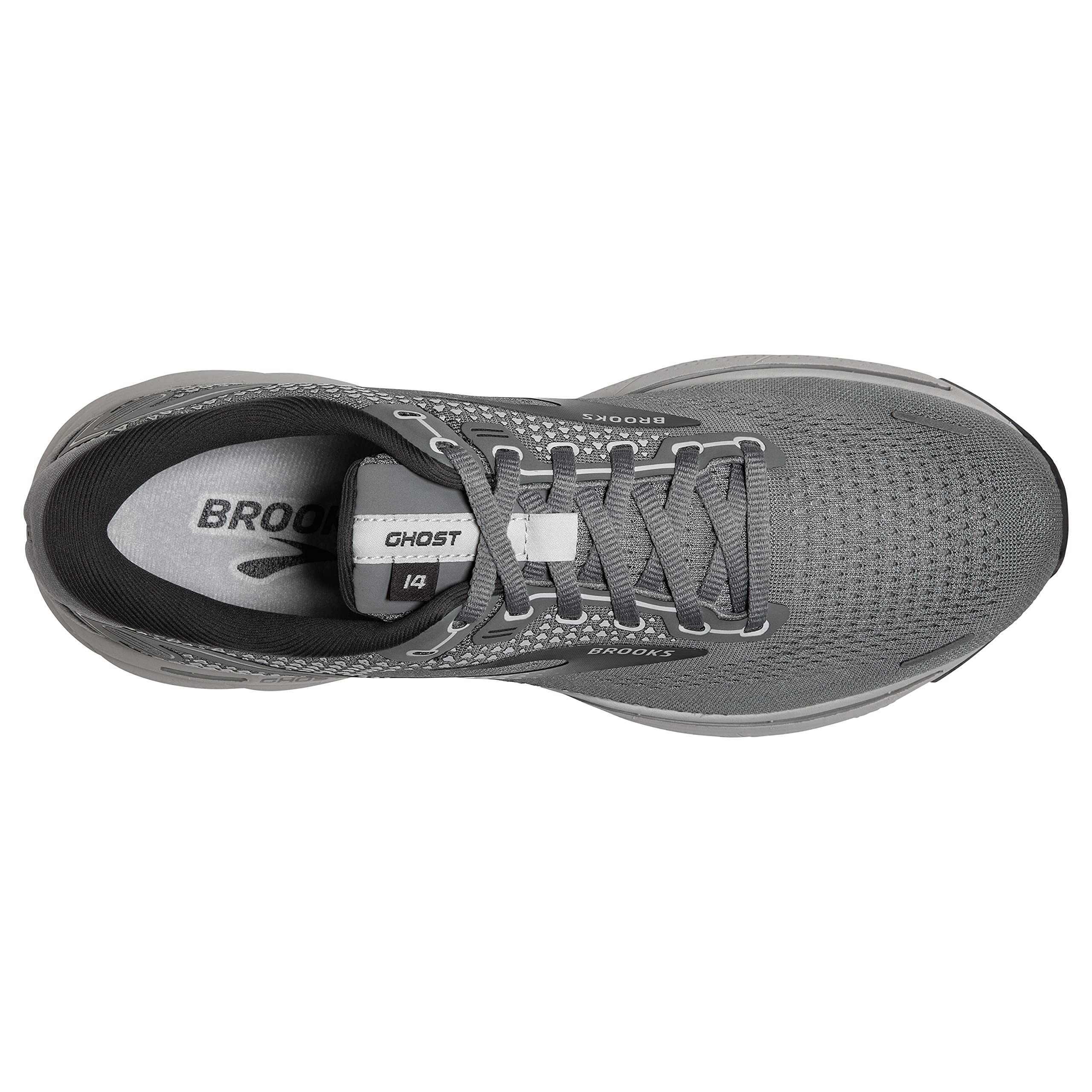 Brooks Men's Ghost 14 Neutral Running Shoe - Grey/Alloy/Oyster - 10.5 Medium