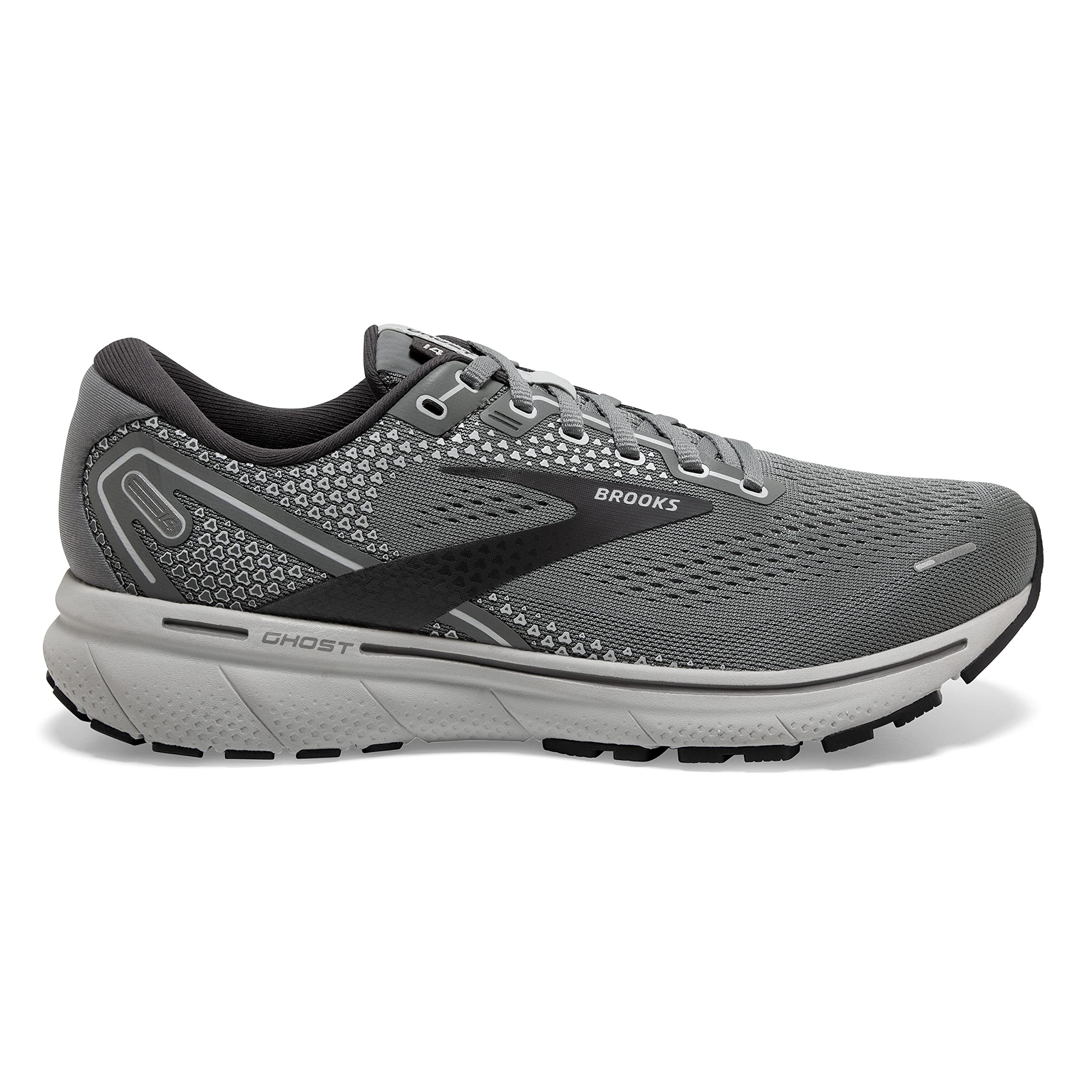 Brooks Men's Ghost 14 Neutral Running Shoe - Grey/Alloy/Oyster - 10.5 Medium