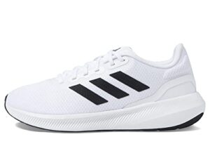 adidas men's run falcon 3.0 shoe, white/black/white, 8