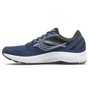 saucony men's cohesion 15 running shoe, navy/silver, 12 w