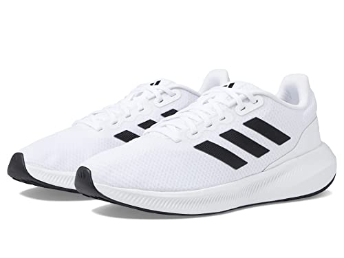 adidas Men's Run Falcon 3.0 Shoe, White/Black/White, 8