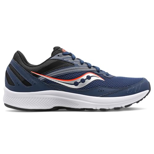 Saucony Men's Cohesion 15 Running Shoe, Navy/Silver, 12 W