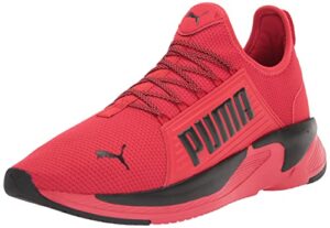 puma men's softride premier slip-on sneaker, high risk red-puma black, 11