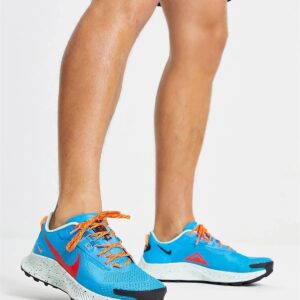 Nike Mens Pegasus Trail 3 Knit Gym Running Shoes Blue 10 Medium (D)