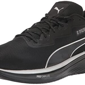 PUMA Men's Aviator Winter Running Shoe, Black Silver, 10