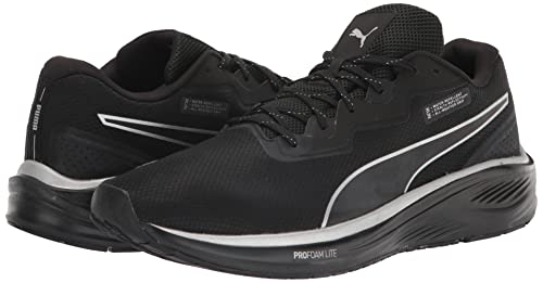 PUMA Men's Aviator Winter Running Shoe, Black Silver, 10