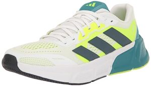 adidas men's questar 2 sneaker, white/arctic night/lucid lemon, 10