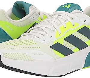 adidas Men's Questar 2 Sneaker, White/Arctic Night/Lucid Lemon, 10