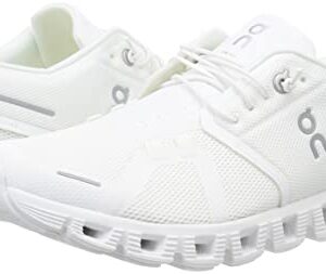 On Men's Cloud 5 Sneakers, All White, 10